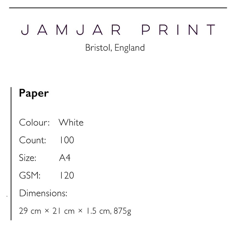 JamJar Print White Paper | 100 Sheets A4 120gsm |