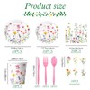 126 Pcs Wildflower Birthday Party Supplies, Include Plates, Napkins, Knife