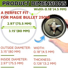 Zijipjy Cups Lids Gasket 8 Pcs with Crochet Hook for 250W Magic Bullet Replacement Parts，Magic Bullet Blender Parts Magic Bullet Accessories Magic Bullet Parts Replacement