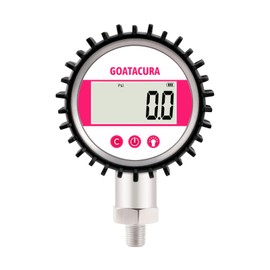 GOATACURA 0-3000psi Digital Industrial Pressure Gauge, 3-1/8" Dial Size, 1/4" NPT Lower Mount, 5 Digit Display, Stainless Steel Case and Connection, 0.25% High Accuracy, with Protective Sleeve