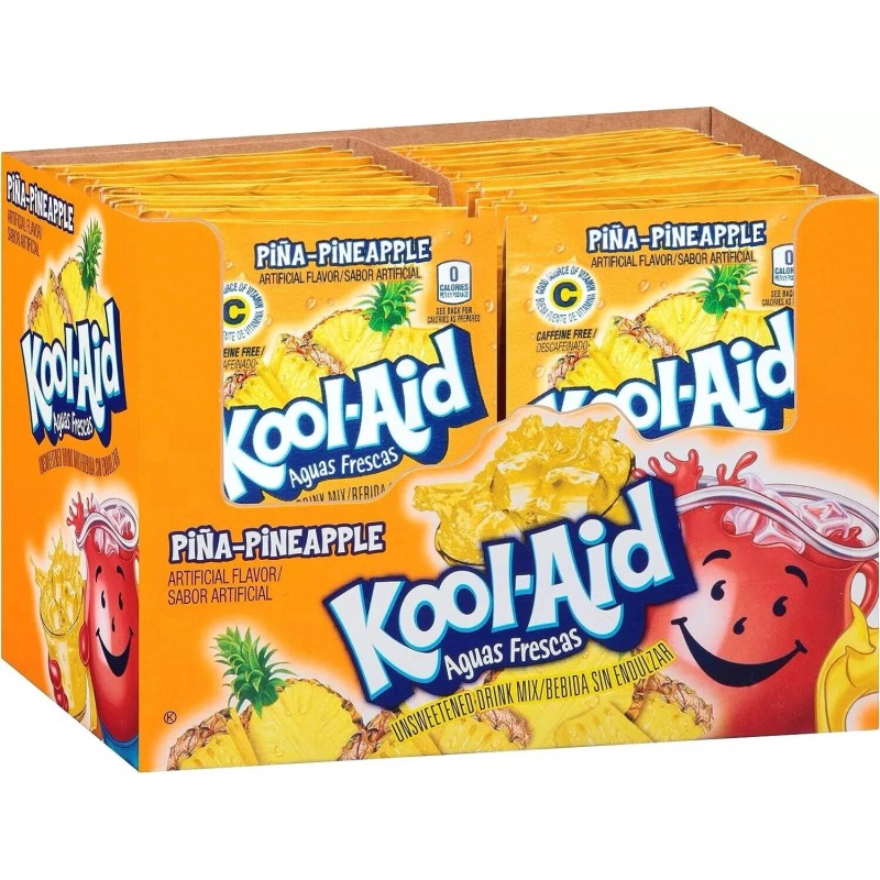 KOOL-AID Aguas Frescas Pina Pineapple Flavored Unsweetened pack of 48