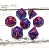 CREEBUY 7Pcs Blue Purple DND Dice Set RPG Polyhedral Dice