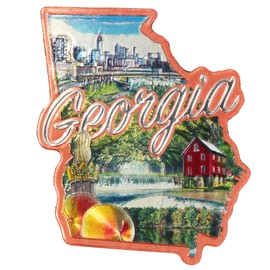 Premium Georgia State Magnet, Collectible Souvenir Accessory for Fride, Whiteboard and More, Approximately 2 Inches