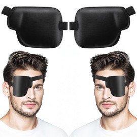 Bewudy Pack of 2 Medical Eye Patches, Single Eye Patch, Adjustable Eye Mask, Medical Eye Patches for Adults and Children, Eye Recovery Phase After Surgery (Left + Right)