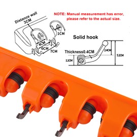 HYRIXDIRECT Broom Holder Wall Mount Broom Organizer Mop Holder Hanger Garden Tool Organizers Storage Rack Garage Laundry Room Organizations and Storage with Hooks Heavy Duty