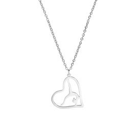 TEAMER Gymnastics Pendant Trendy Gymnastics Necklace Sports Ballerina Jewellery for Women Girls for Birthday Christmas, Stainless Steel