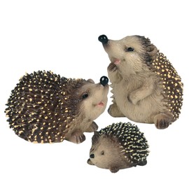 MEYAGOT Pack of 3 Garden Hedgehog Decoration, Garden Figures, Garden Animals Figures, Garden Animal Figures, Garden Animal Figures, Decorative Sculpture, Garden Ornaments for Garden and Patio