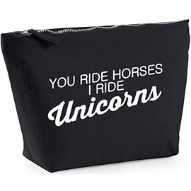 Hippowarehouse You ride horses I ride unicorns printed make up cosmetic wash bag 18x19x9cm