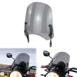 Xitomer Windshield Windscreen Compatible with Moto Guzzi V7 750 II III 2008-2020 Moto Guzzi V7 750 2 3 Motorcycle Windshield with Bracket headlight Mount (Grey)