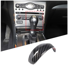 Center Console Gear Shifter Knob Hand Brake Cover Compatible with Infiniti G37 G35 G25 Q40 FX35 FX37 FX50 QX70 QX56 EX35 EX37 EX25 QX50/Nissan Patrol 2013-2018 Accessories (Carbon Fiber Pattern)