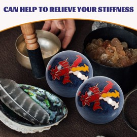 Exercise Massage Fitness Balls, Injury Recovery, Reduce Stress, Blood Circulation, Baoding, Meditation and Therapy Balls Hand Massage (Blue)