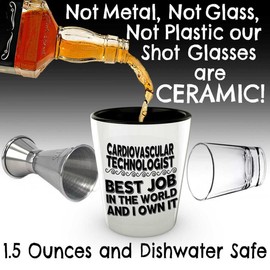 mmandiDESIGNS Workout Shot Glass For Dad Leg Day Perfect Male or Female Present 1.5 oz Ceramic Bar Jigger