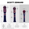Scott Edwardゴルフクラブヘッドカバー セット ドライバー＃1 フェアウェイウッド #3#5 ユーティリティー ハイブリッド #7#UT ニットポンポン