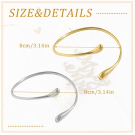 LQIOACU Pack of 2 Bangle Gold Upper Bangle Gold Bangle Women's Spiral Arm Cuff for Women Silver, multicoloured