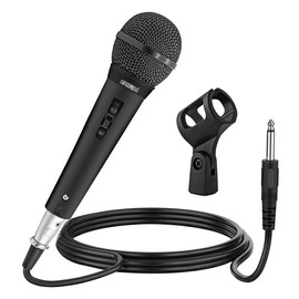 5Core XLR Microphone Dynamic Mic Karaoke Singing Studio Mics Handheld Microfono with Cardioid Polar Pattern Flat Wide Frequency & Rugged ABS Build