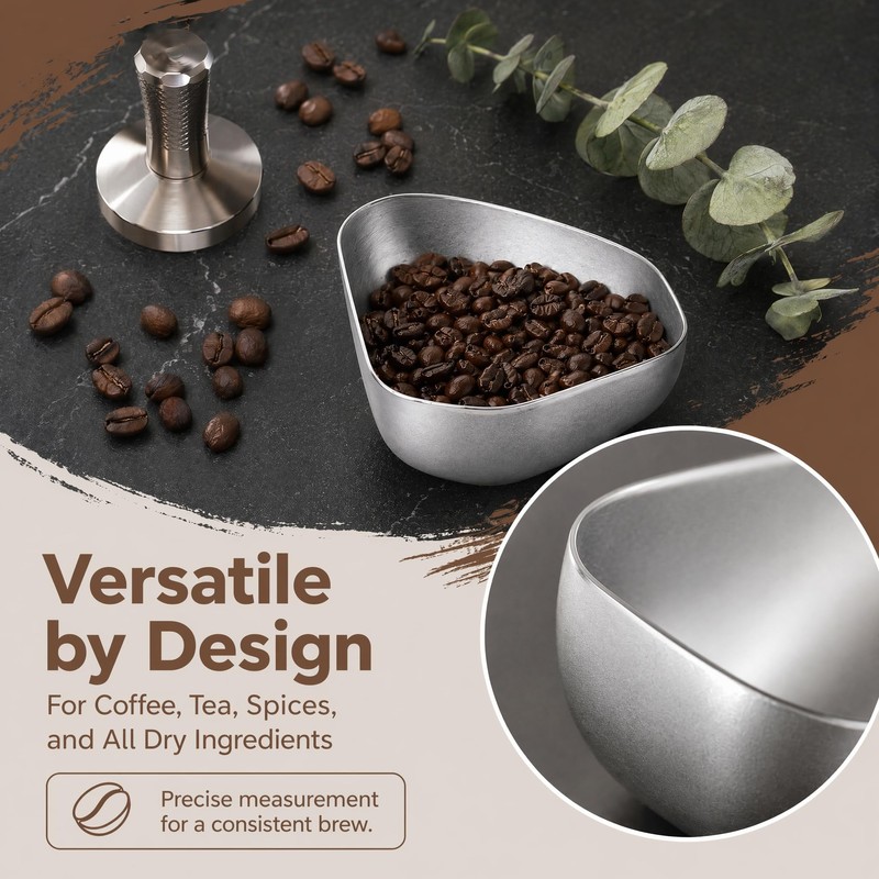 Coffee Bean Dosing Cup Stainless Steel Espresso Measuring Tray for
