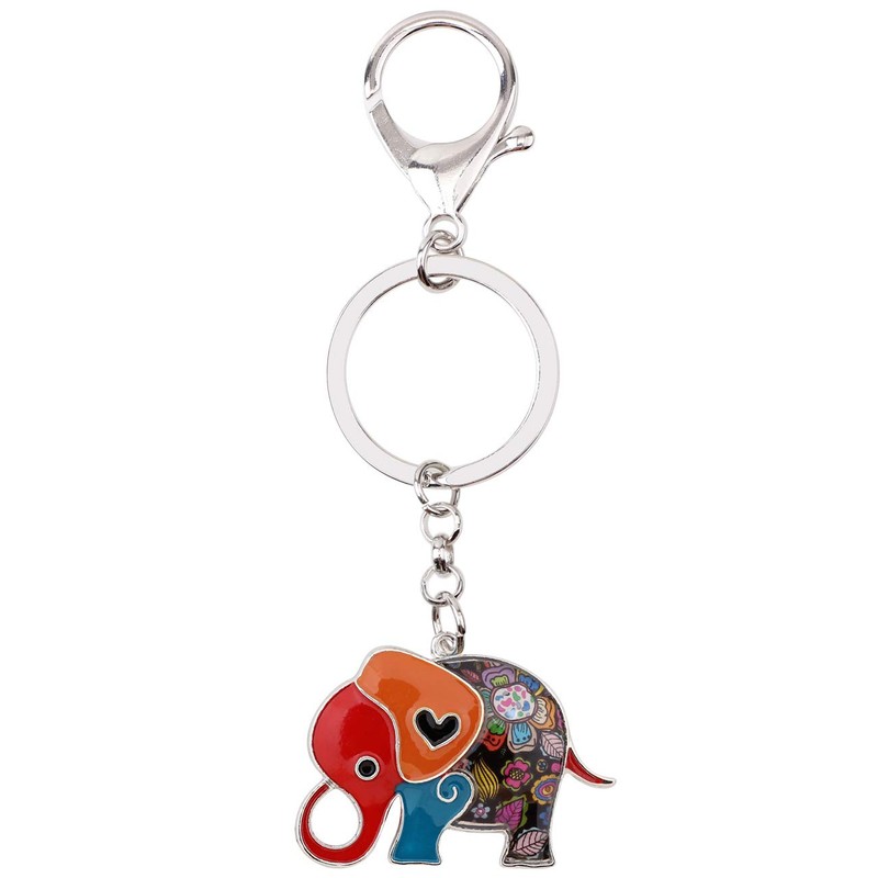 NEWEI Enamel Elephant Key Ring Charms Accessories Key Rings Elephant