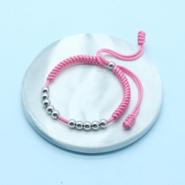 LAMIBEE Premium Golf Stainless Steel 10 Bead Score Counter Bracelet, Golf Stroke Count Bracelet, Resizable Easy Adjust Golf Round Scoring Tracker, Durable Stylish Golf Accessory (Pink)