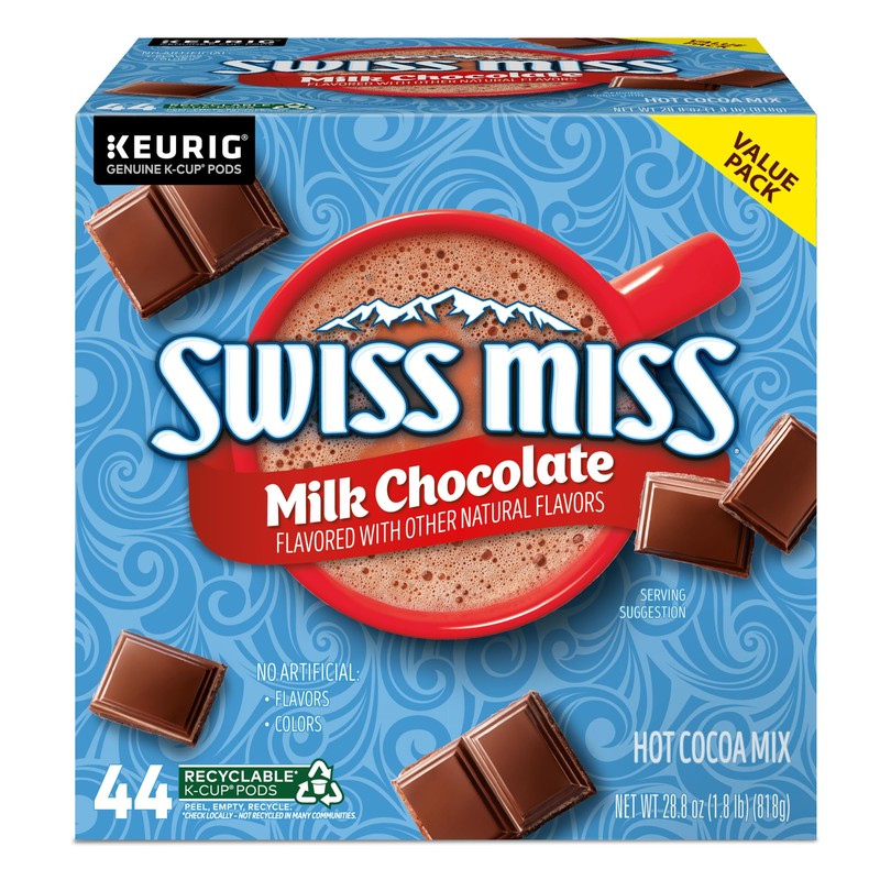 Swiss Miss Milk Chocolate Hot Cocoa, Single-Serve Keurig K-Cup Pods,