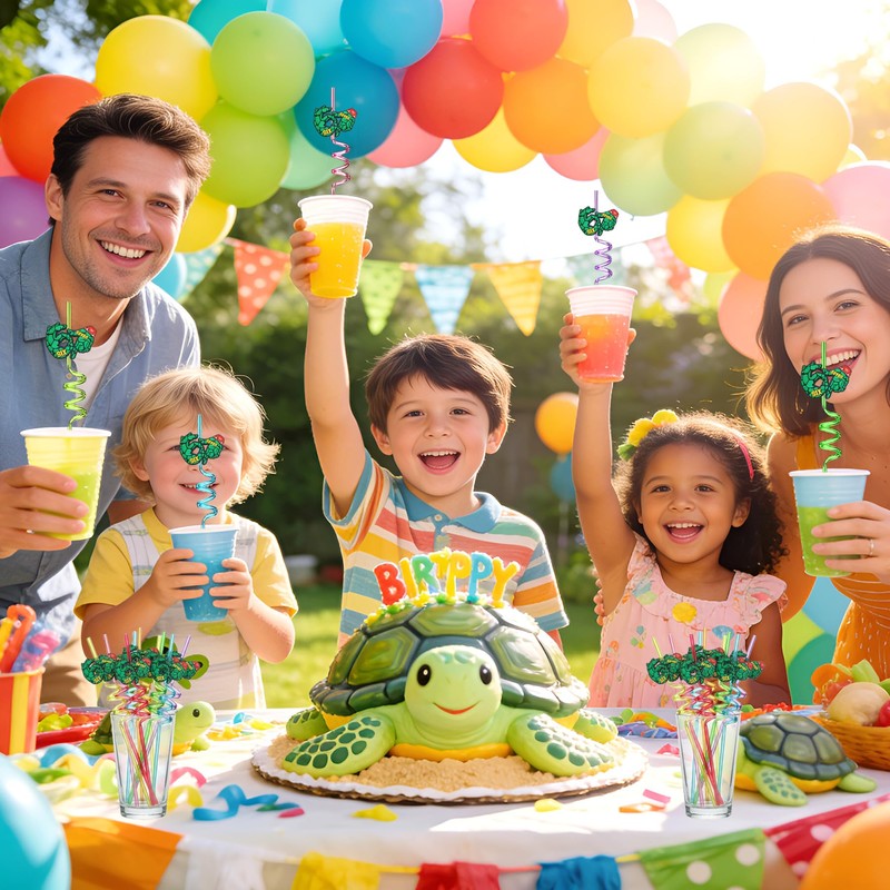 6 7 Meme Gen Crazy Straws for Kids Ninja Green
