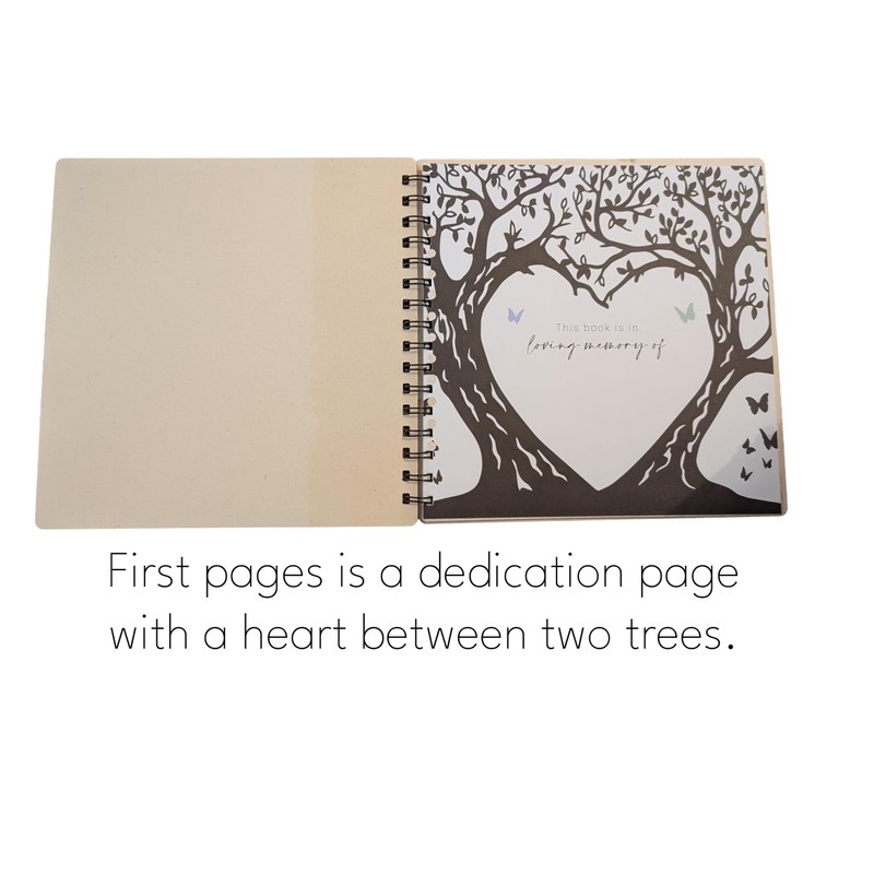 Handbound Memorial Memory Book & Condolence Guest Book for Funeral