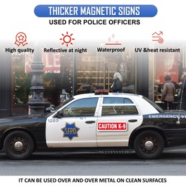 Magnet Magnetic Sign Caution K-9 for Car Or Truck with Pets Show Canine Or Guard Dogs, Be Sure Surface is Steel 13,4" x 4.2"