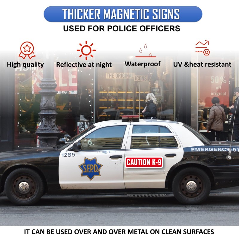 Magnet Magnetic Sign Caution K-9 for Car Or Truck with