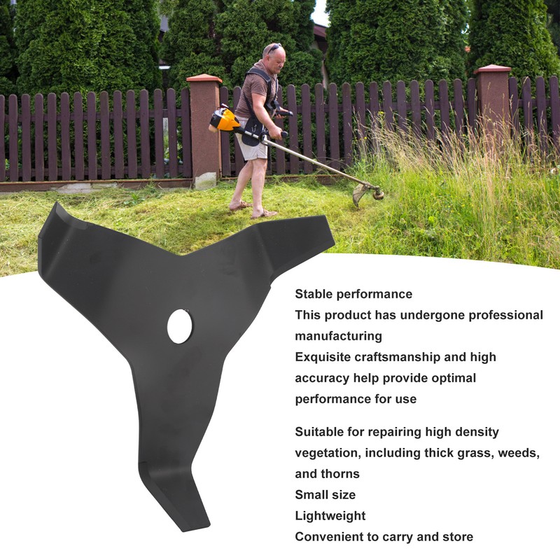 Black Weed Wacker Blades 3 Teeth Carbon Steel Brush Cutter