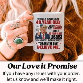 MyCozyCups 40th Birthday Gifts for Men Women, 1985 Birthday Gift Ideas, Turning 40 Years Old Mug, Gift from Daughter for Fathers Day, Mothers Day, Christmas Gifts for Dad Gifts, Mom, Friend, Coworker