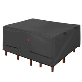 Porch Shield Patio Table Cover - Waterproof Outdoor Dining Table and Chairs Furniture Set Cover Square - 55 x 55 inch, Black