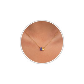 Sistble Mom Birthday Gifts September Sapphire Necklace with November Birthstone Necklace for Women 14K Gold Plated Citrine Necklaces 21th 30th 40th Birthday Gifts for Her