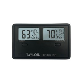 Taylor Wireless Digital Indoor Outdoor Thermometer and Hygrometer, Dual Display for Temperature and Humidity, Easy-to-Read for Home, Office, Greenhouse, Nursery, and Indoor Areas, Min/Max Black