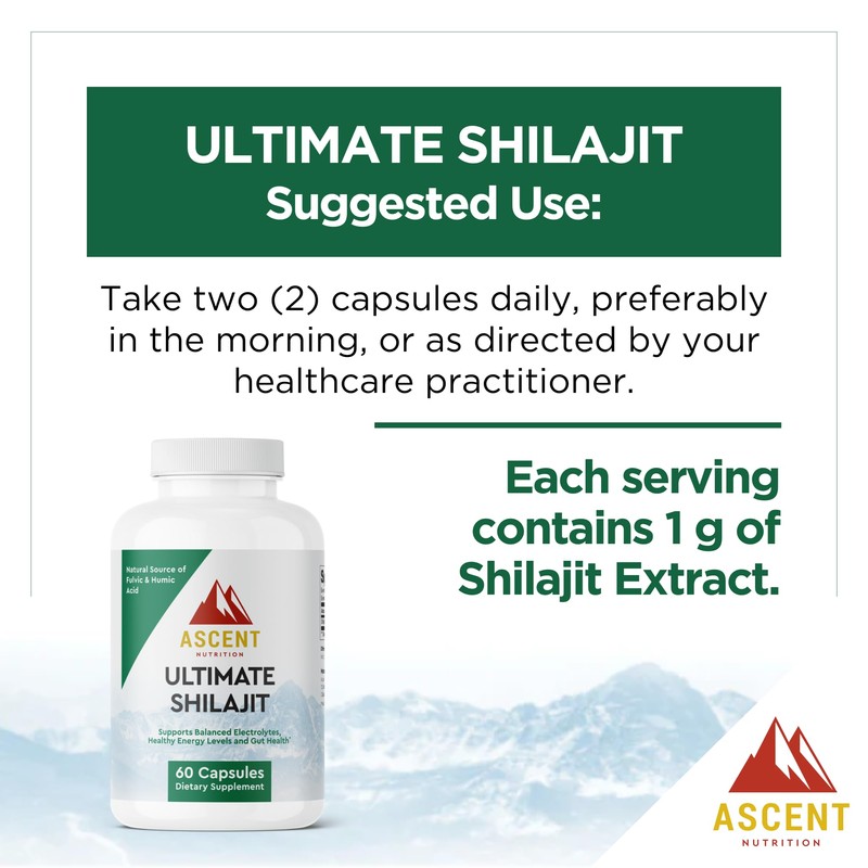 Ascent Nutrition Ultimate Shilajit | Natural Source of Fulvic &