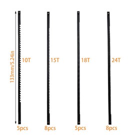 Scroll Saw Blades 26 Pieces Scroll Saw Blade with Pin 127 mm Saw Blades Scroll Saw with Pin 10/15/18/24 Teeth for Woodworking, Power Tool Accessories