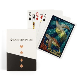 Lantern Press Big Island, Hawaii, Sea Turtle, Mosaic (52 Playing Cards, Poker Size Card Deck with Jokers)