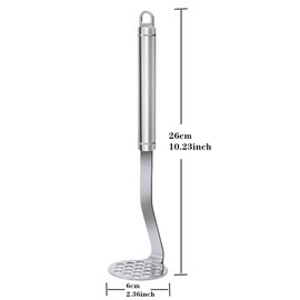 Potato Masher Stainless Steel, Garlic Press, Kitchen Food Mashr for Mashed Potatoes, Vegetables, Baby Food, Fruits, Jam and Garlic