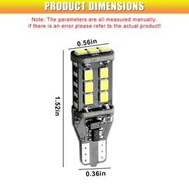 GAOLAOSY Car T15 LED Backup Reverse Light, 12V 6500K 5W High Bright Brake LED Bulb, 912 921 W16W Decoding Lights with 3030SMD Chip, Reverse Light Bulb Replacement for RV, SUV, Truck (4PCS)