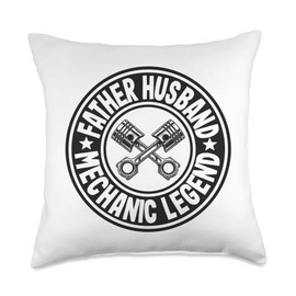 Garage & Classic Car Mechanic Gifts For Men Father Husband Legend Garage Car Guy Dad Mechanic Throw Pillow, 18x18, Multicolor