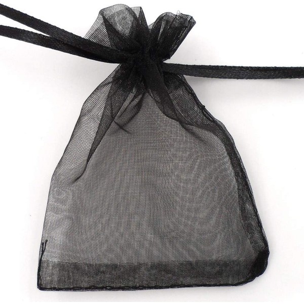 Allgala 100 Count Orangza Gift Party Favor Bags with Drawstring-5x7 Inch-Black-PF53202