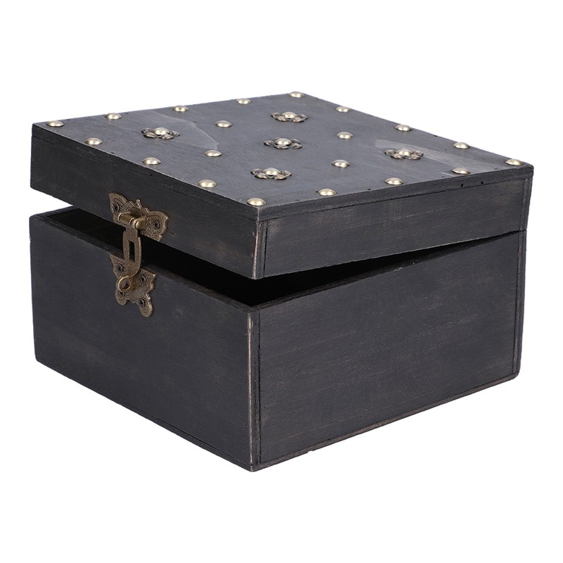 Treasure Props Storage Box with Password Lock Retro Wooden Storage