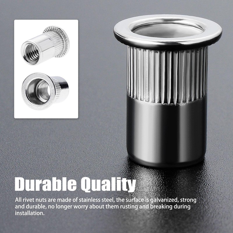 Gueenky Pack of 150 Rivet Nuts M5 Stainless Steel Rivet