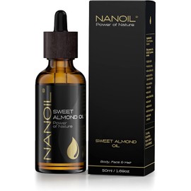 Aceite Nanoil 50ml - natural, prensado en frío y sin refinar para el cuidado de la cara, el cuerpo y el cabello, repara, nutre, hidrata (Almond)