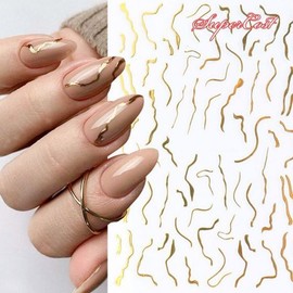 Nail art gold metallic nail stickers / 네일아트 골드 메탈 네일스티커