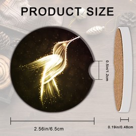 BAMOWEY Hummingbird Car Coasters for Drinks Set of 2 Absorbent Ceramic Stone Coaster with a Finger Notch and Cork Base Cute Car Accessories for Women & Men
