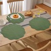 HOMBYS Quilted Placemats Set of 6 Washable Round Placemats for
