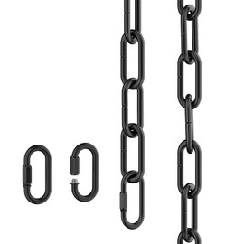 garini 3 Feet Industrial Black Light Fixture Chain, Metal Pendant Chandelier Chain