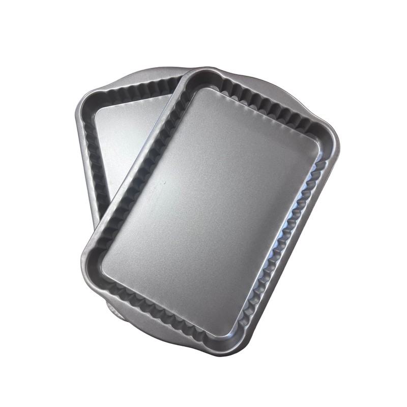 Chabrias Ltd Fluted Rectangle Quiche Flan Tart Tin Pan Twin