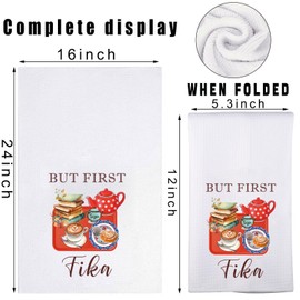 G2TUP Swedish Fika Towels Scandinavian Kitchen Towels Swedish Fika Coffee and Tea Towels Scandinavian Gifts (BUT First CA)