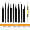 Ainiv Precision Tweezers Set, 11PCS Anti-Static ESD Tweezers Set with