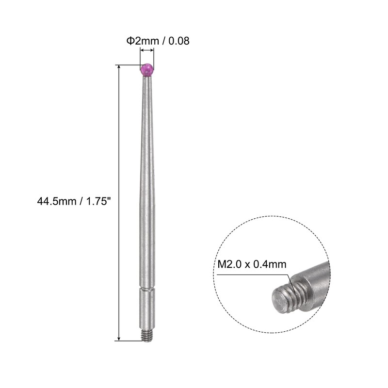 sourcing map Contact Point for Dial Gauge 2 Diameter Ball